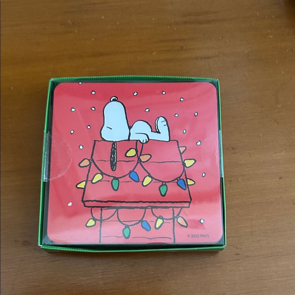 Peanuts Snoopy Holiday Coaster Set - Red
